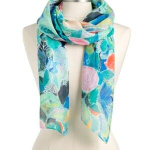 NWT Rectangle Scarf Artlifting Black Floral Pattern Great Mothers Day Gift!